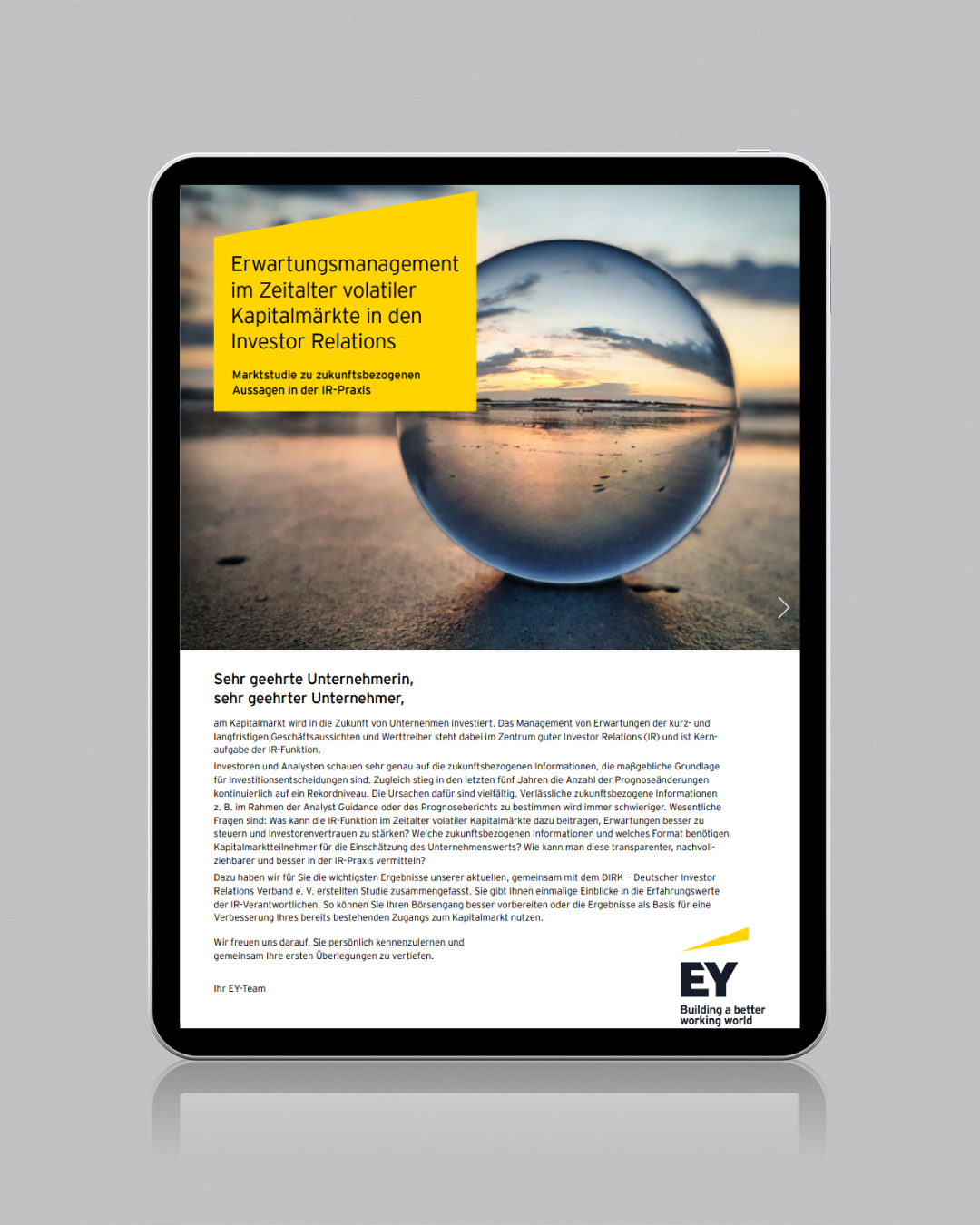 Marktstudie “Erwartungsmanagement im Zeitalter volatiler Kapitalmärkte in den IR” (German only)